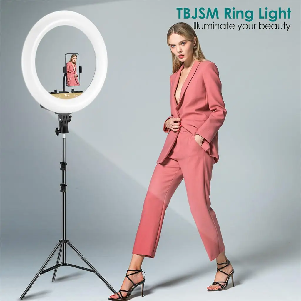 

Microphone Photo 18inch Ring light Led Selfie Ringlight Bluetooth Remote Lamp Photography Lighting Tripod Holder Youtube Video