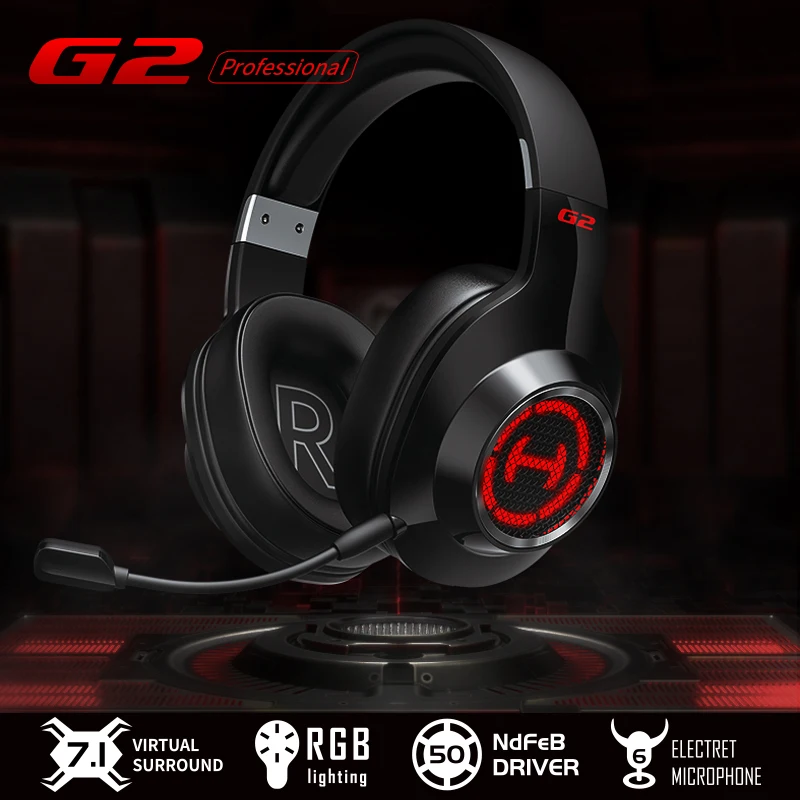 EDIFIER G2II игровая гарнитура 50 мм блок драйвера 7,1 объемный звук RGB система динамической подсветки микрофон с шумоподавлением