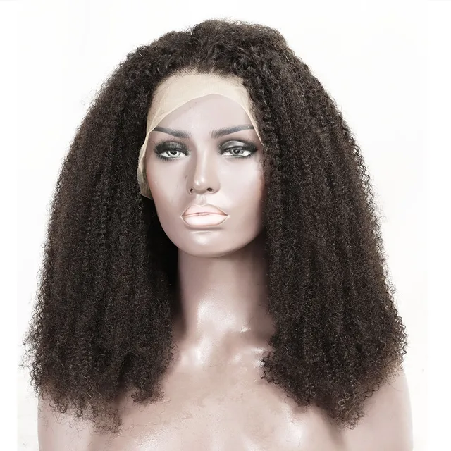 IXTUYLLY Perruques en cheveux humains vierges 4C Afro Kinky Curly avec fermeture en dentelle transparente, perruques brésiliennes U-Part Lace Frontal pour femmes noires 1