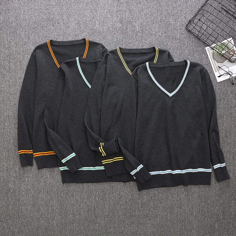 Sweater Slytherin Ravenclaw Hufflepuff Long Sleeve Sweater V-neck All-match Unisex Daily Clothes Cosplay Costumes
