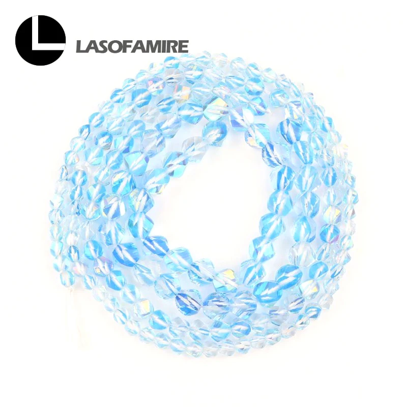 Faceted Blue Natural Austrian Crystal Beads Loose Spacer for Jewelry Making DIY Bracelets Earrings 6/8/10mm 15'' Wholesale |