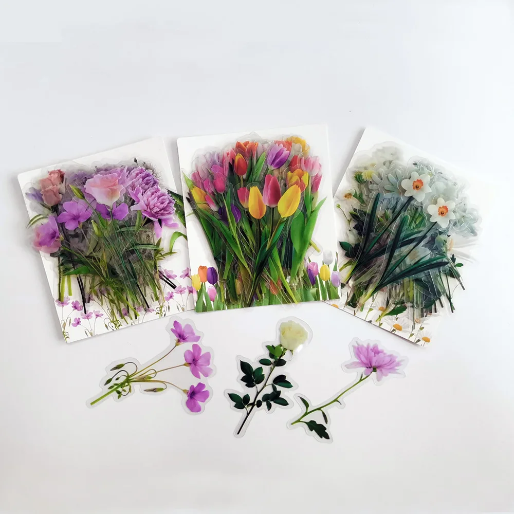 Floral and Butterfly Stationery Sticker Set - DIY Journal & Scrapbooking Decoration (40 Pieces)