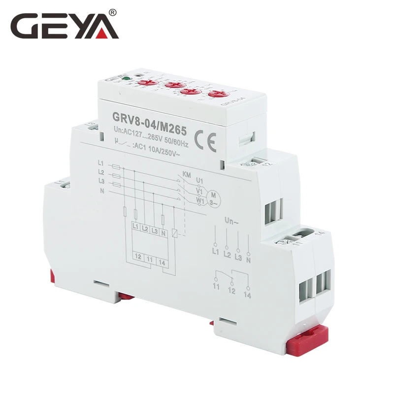 Трехфазное реле для контроля напряжения GEYA GRV8 04 с защитой фазы временем задержки