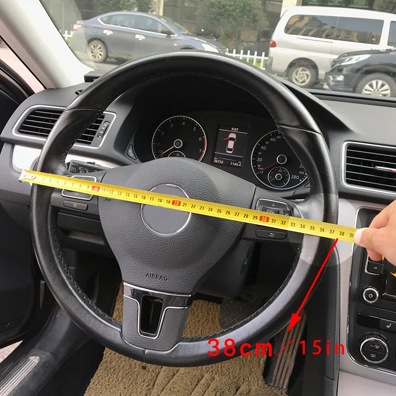 Ручная работа 38 см кожаный чехол на руль для Hyundai Chevrolet Opel Ford Buick Volkswagen|Чехлы руль| |