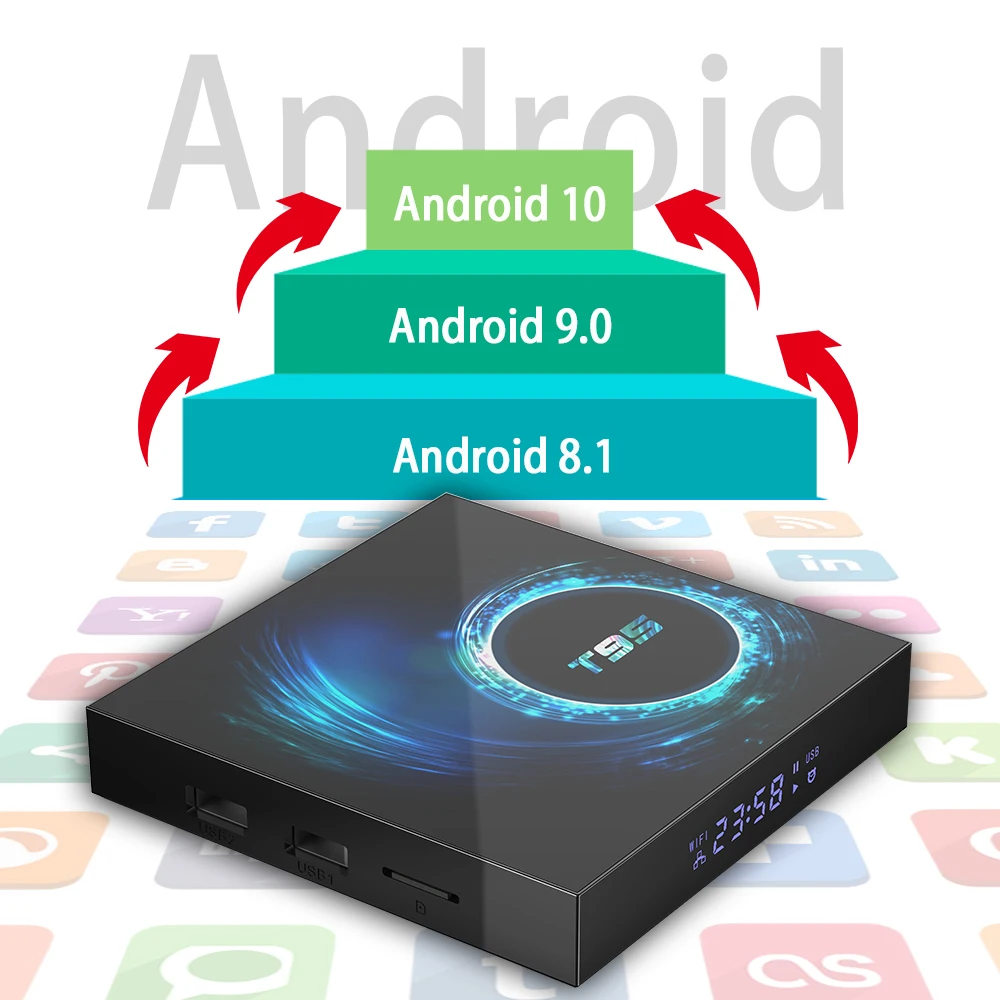 ТВ приставка Android 10 0 6K 4K 1080P Youtube H616 Четырехъядерный 4 ГБ 32 64 Гб H.265 Wifi 2 4G медиаплеер