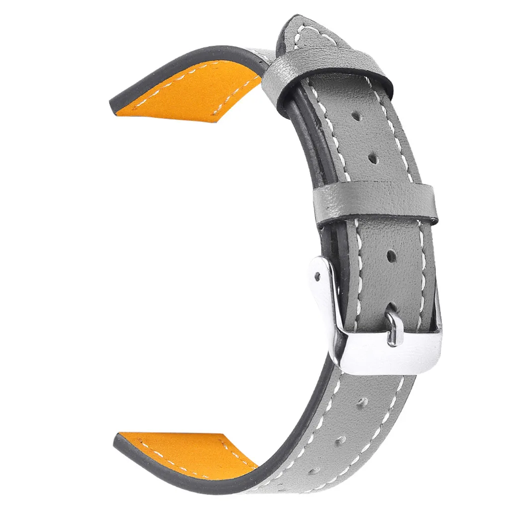Ouhaobin ремешок для часов huawei Talkband B5 Смарт часы 18 мм кожаный ремешок для браслета на запястье - Цвет: GY