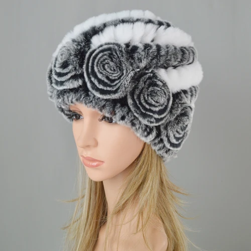 Venta Caliente натуральный Rex Conejo Pelo Sombrero Mujer Hecho A Mano Kina Boinas Para Mujer Gorro Mujer - Цвет: color6