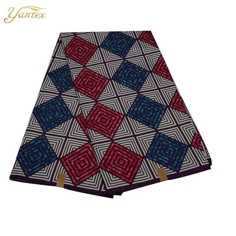YANTEXTILE новая Анкара ткань Африканский настоящий воск принт Tissu Africain 6 ярдов настоящий воск Африканский батик ткань для свадебного платья - Цвет: 18040058