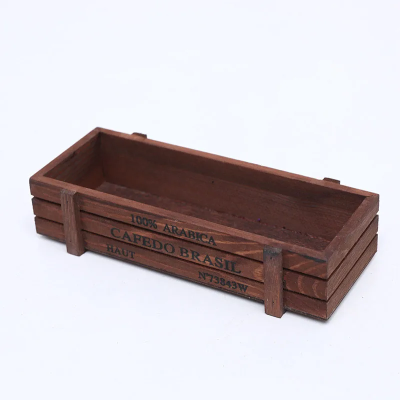

Wooden Storage Box Mini Retro Old Succulent Plant Box Flower Pot Multi-Functional Finishing Home Decorations Ornament