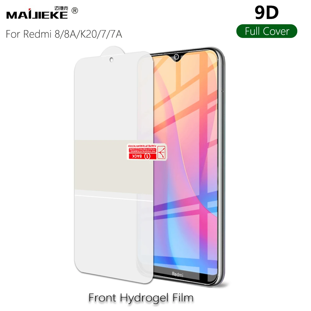 Защитная пленка для экрана Redmi note 8 pro Note 7 6 9D передняя и задняя Гидрогелевая Xiaomi 8A 7A
