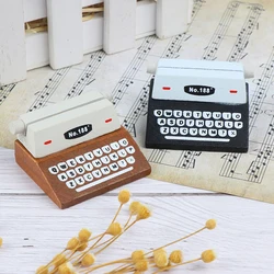 Creative Black Coffee Vintage Wooden Typewriter Photo Card Desk Messege Memo Holder Stand Card Holder