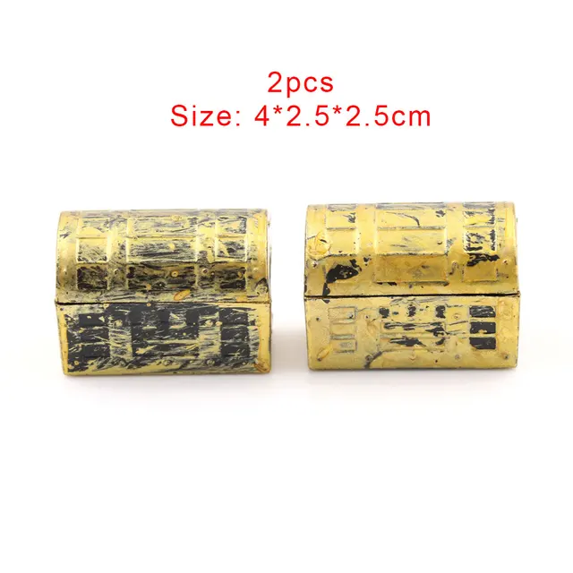 1/2/10pcs Plastic Container Storage Box Pirate Gold Coins For Pirate Crystal Gem Treasure Box Toy Figures gift for Children 2
