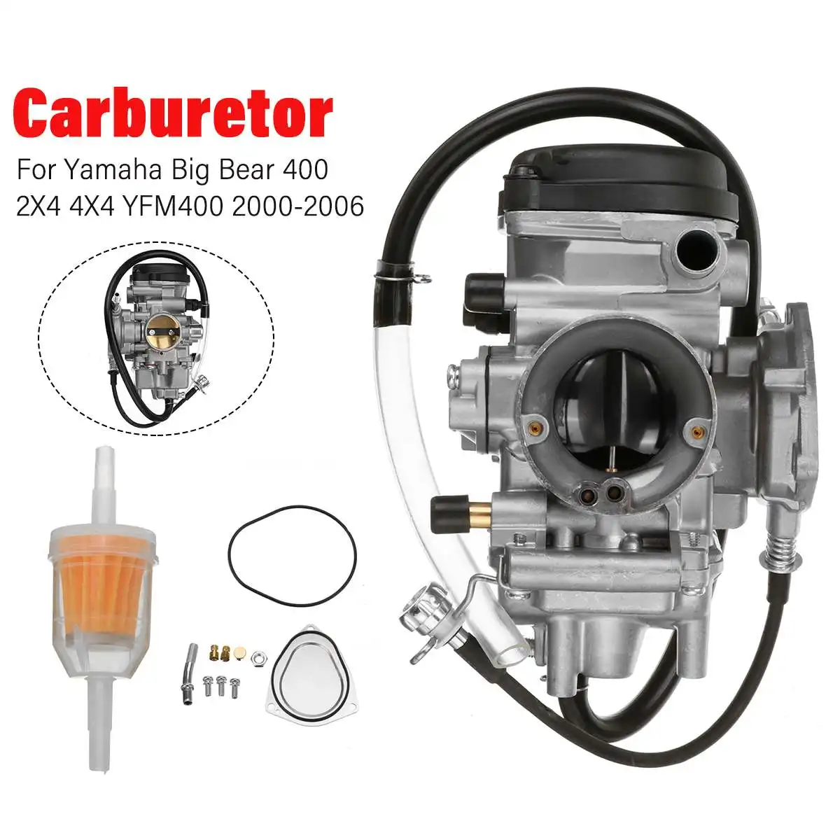 

Carburetor For Yamaha YFM350 YFM400 Grizzly 350 400 450 Bruin Big Bear 250 400 Kodiak 400 For Wolverine 350 450 Carb Hisun ATV