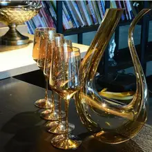 1.5L U форма красное вино ручной работы стеклянный Декантер для красного вина Кристалл Шампанское бренди домашний бар питьевые инструменты