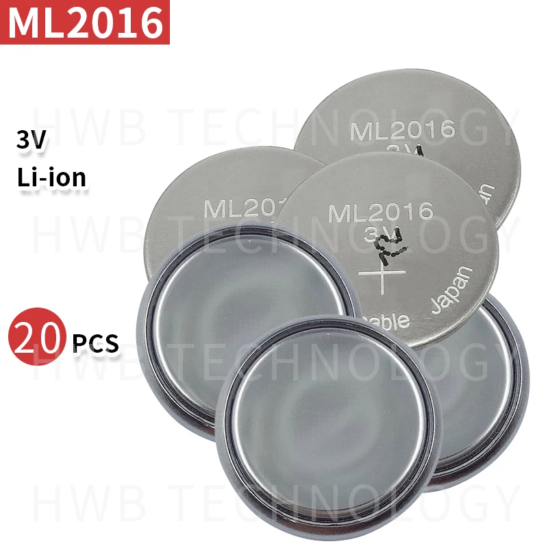 20 шт./лот новинка оригинал ML2016 мл 2016 3 в литий-ионный аккумулятор кнопка для монет
