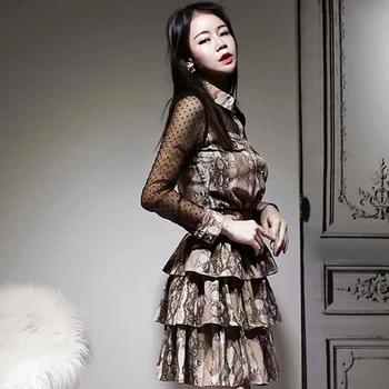 

New arrival elegant perspective shirt and mini a-line skirt high quality simple work style outdoor spring 2 pieces OL women sets