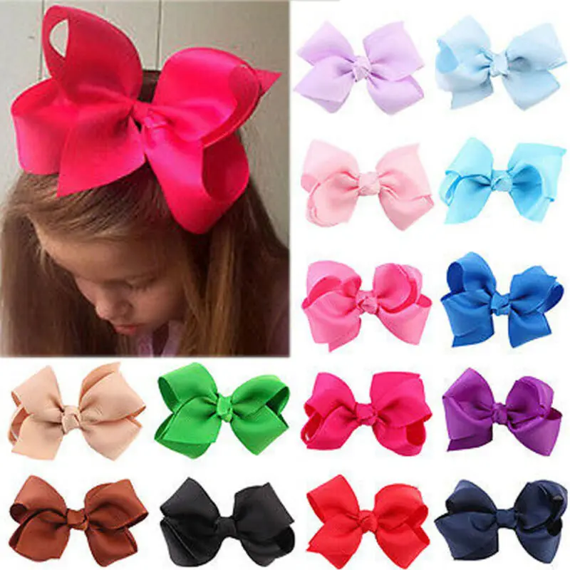 Emmababy 20 шт цветок для маленьких девочек лук-узел Grosgrain ленты шпилька для волос аксессуар, зажим для волос