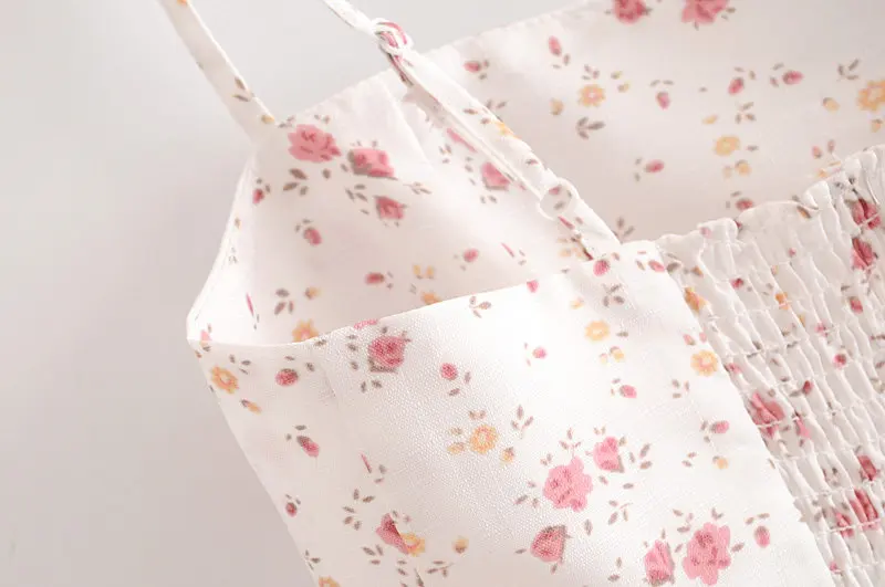 Bazaleas Праздничная маленькая Роза с принтом vestido винтажное вечернее платье без рукавов женское тонкое платье на бретельках повседневные платья