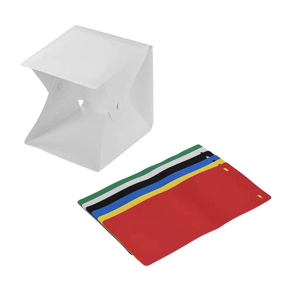 Portable Photo Studio LED Light Box Shooting Tent Mini Folding Photography Studio Softbox 4W 6000K with 6 Colors Backdrops
