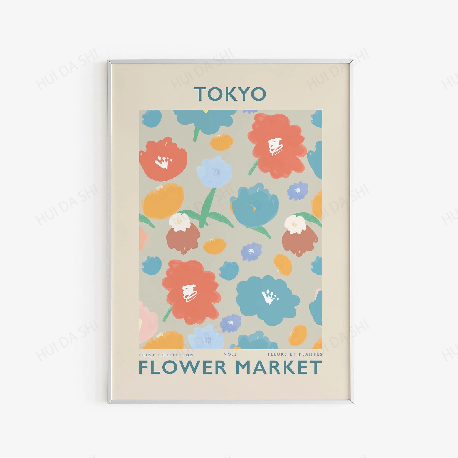 Tokyo flower market/ living room decor/Digital download/ flower art print
