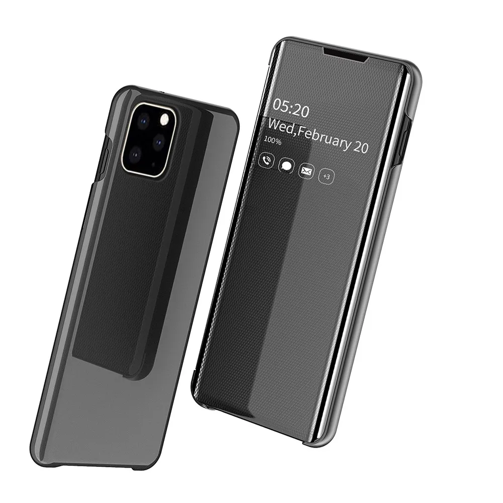 Умный зеркальный флип-чехол для samsung Galaxy S9 S8 Note 9 8 S7 Прозрачный чехол для samsung S7 S6 Edge Plus Note 9 S9 S8 A50 чехол - Цвет: Коричневый