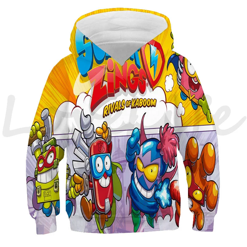 Hoodie Super Zings infantil impresso em 3D,