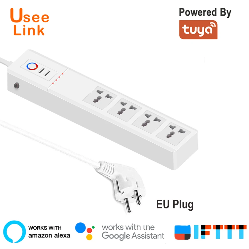 UseeLink Zigbee Smart power Strip универсальные розетки с usb-разъемами Дистанционное Голосовое управление независимо от Tuya - Цвет: Smart Power Strip EU