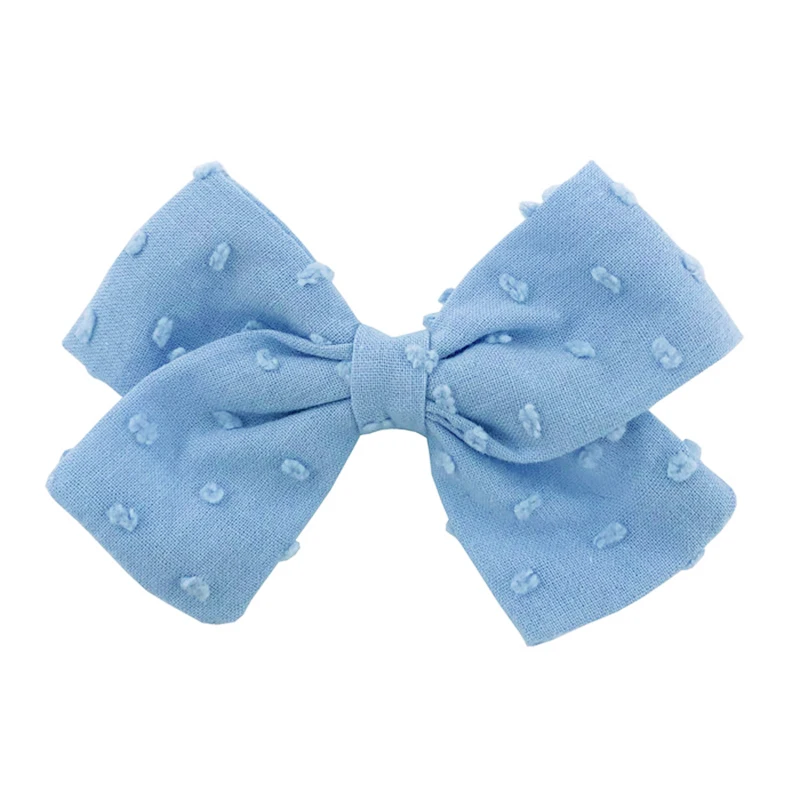 Baby Girls Hair Clips Bubble Jacquard Fabric Bow Barrette For kids Polka Dot Hairpin Cotton Linen Side Clip Children Vocation cute baby accessories Baby Accessories