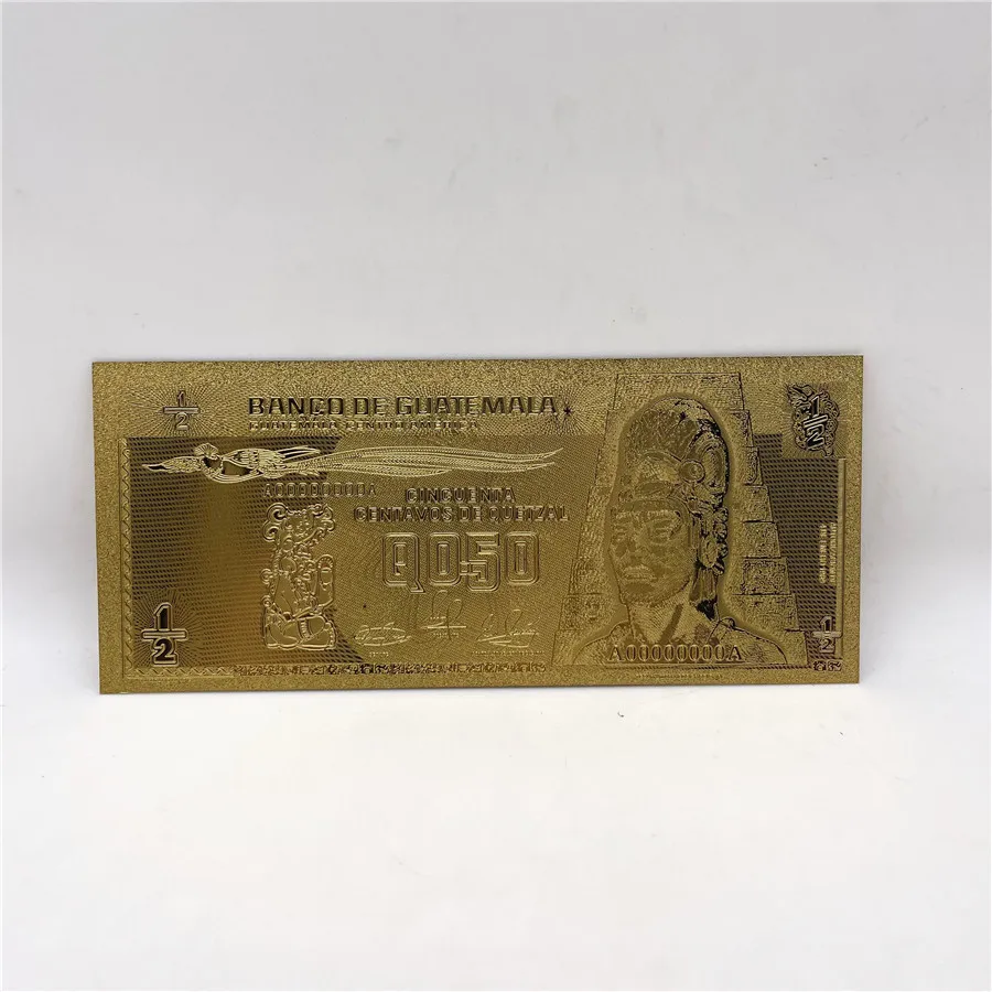 Новинка Quatemala Q050 Позолоченные банкноты красочные 1/2 долларов поддельные деньги