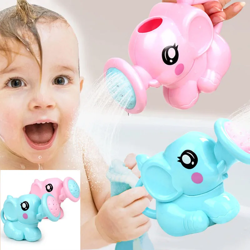 

Baby cartoon elephant shower cup newborn child shower shampoo cup baby shower water spoon bath cup 2 color