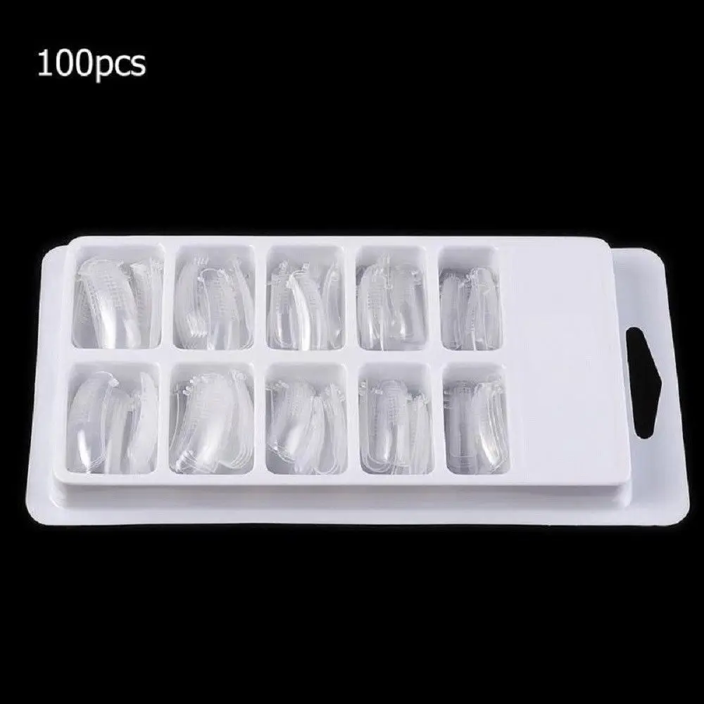 20pcs 100pcs Fake Nail Quick Building Mold Tips Nail Dual Forms Finger Extension Builder DIY Nail Art UV Builder Poly Gel Tool