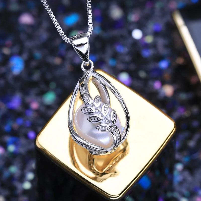 FENASY, ожерелье с подвеской в клетку из натурального пресноводного жемчуга для женщин, 925 пробы, серебряное, бохо, панк, готическое ожерелье, Жемчужное ювелирное изделие