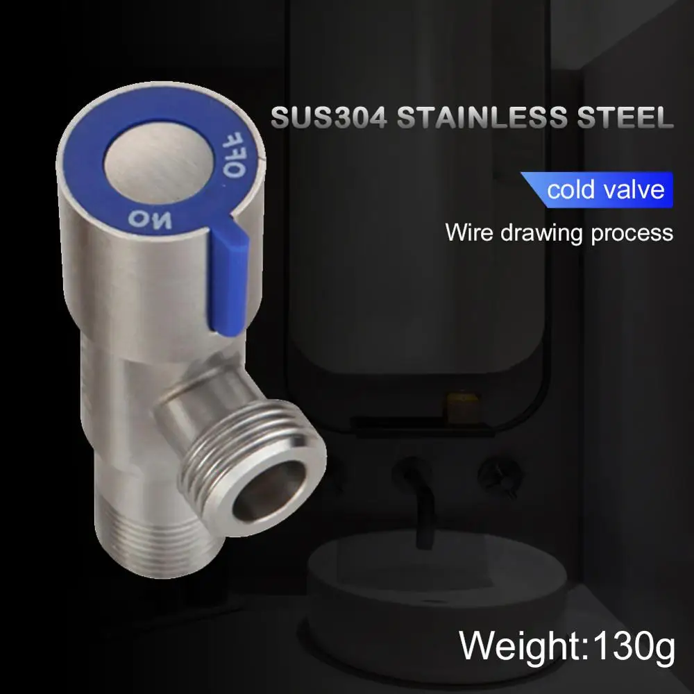 

Brushed Stainless Steel 4 Point Angle Valve Bathroom Kitchen Cold and Hot Water Toilet Water Stop Angle Valve