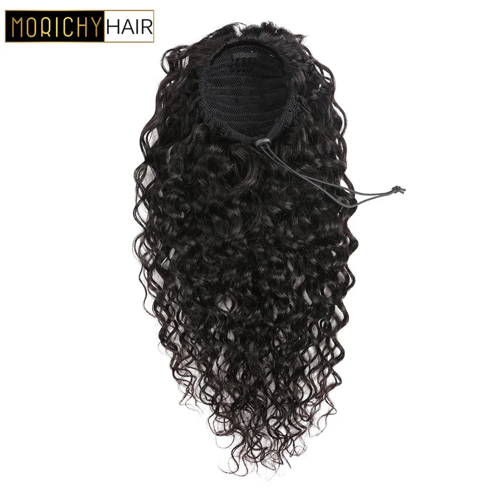 Morichy человеческие волосы на шнурке бразильская холодная завивка хвосты на заколке не Реми волосы натуральный цвет для женщин