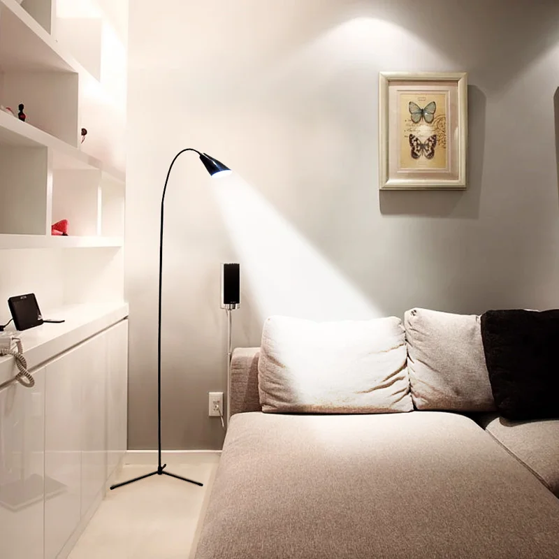 

LED Floor Lamp Flexible Gooseneck Standing Dimmer USB Light with Stable Base Standing Reading Lamp for Office Bedroom Modern