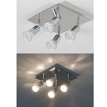 

Adjustable 4-Way GU10 Ceiling Light Fittings 12W 220V Ceiling Lamp Home Fixture Boutique Shop Lighting Living Room Decoration