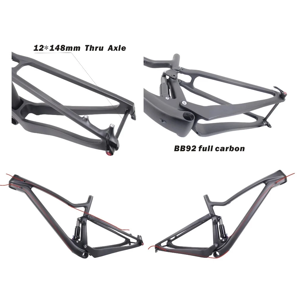 Новый 27 5 er Toray углеродное волокно T700 дисковые тормоза BB92 148X12MM 650B Подвеска MTB рама