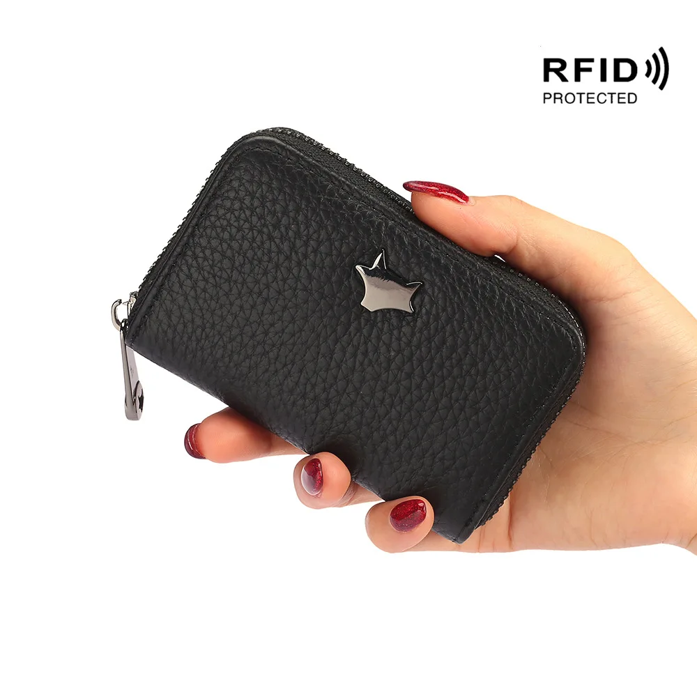 5 Новая кредитная карта, RFID держатель из натуральной кожи, сумка для путешествий, органайзер для женщин, на молнии, маленькие кошельки для карт - Цвет: 5