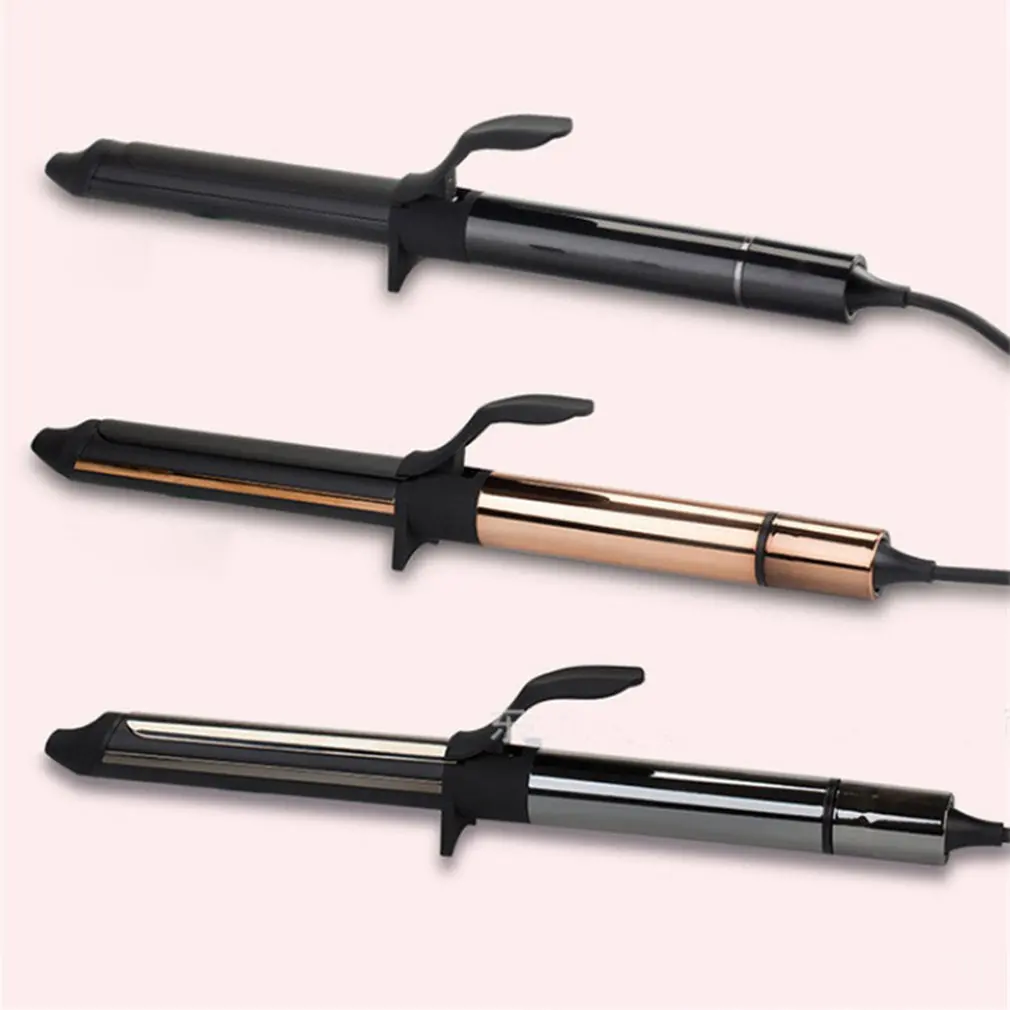 Portable High-End Electroplating Rose Gold Lcd Hair Curler Egg Roll Big Wave Curler Pear Flower Perm Curler