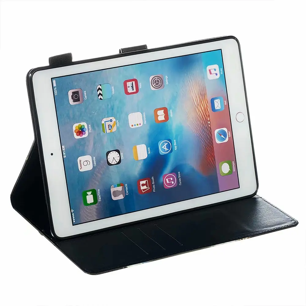 Цветной чехол из полиуретановой кожи для планшета для Ipad 9,7 Air 1 2 Ipad 5 6 9,7 дюймов Универсальный чехол-подставка+ ручка