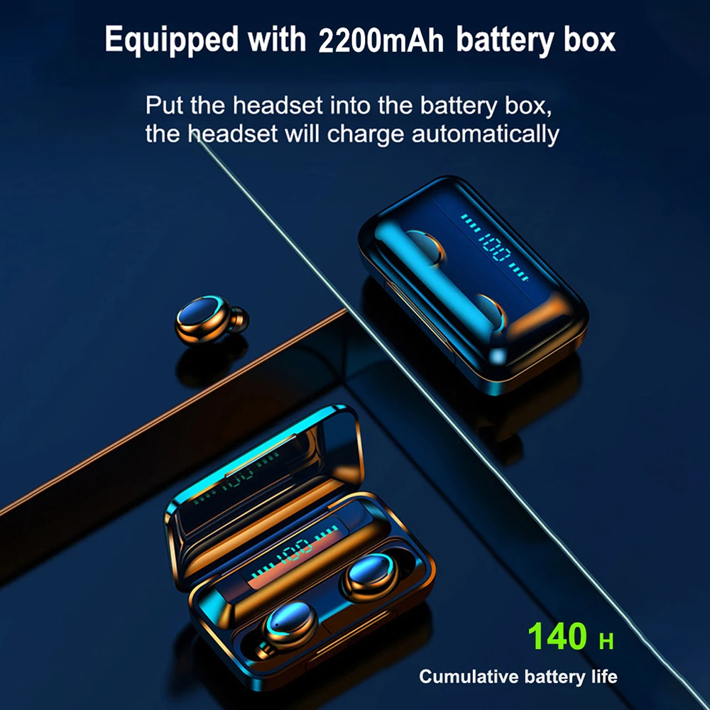 TWS Bluetooth 5 0 Wireless Earphone Headset Mini Cordless Earbuds With Microphone Handsfree Earphone For iPhone Samsung Sport