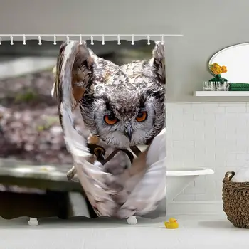 

Owl Shower Curtain - Decorative Fabric Bath Curtains