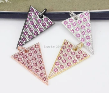 

5pcs Charm pendant Pave Cubic Zirconia,Micro Pave CZ pendant Beads For Jewelry Making