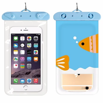 

1 Pcs Colorful Waterproof Phone Pouch Cartoon pattern PVC Perspective Touch screen Portable Outdoor Diving Swimming Dry Bag