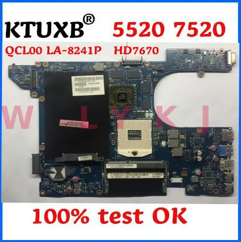KTUXB QCL00 LA-8241P для Dell Inspiron 15R 7520 5520 CN-06D5DG 06D5DG 6D5DG ноутбук материнская плата HM77 HD7670 1G 100%