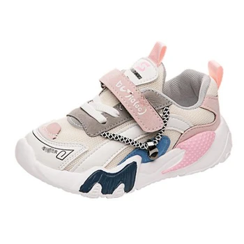 

Boys and girls sports new sneakers baby non-slip color matching printing design trend soft sole casual children's running shoes