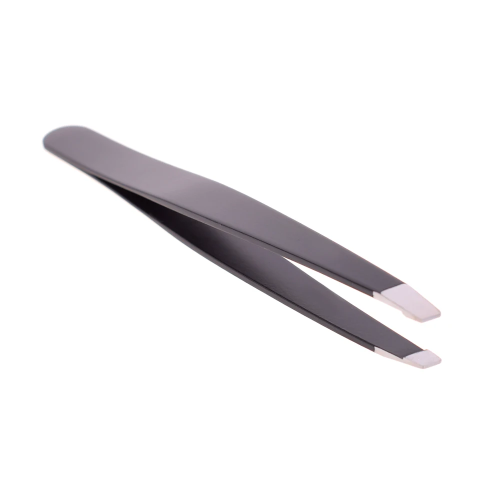 Eyebrow Tweezers 1pc Professional Slant Tip Eyebrow Tweezer Stainless Steel Hair Removal Tool Non-Slip Tweezer Makeup Accessory