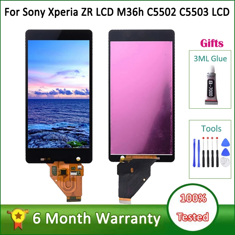 Протестированный ЖК-экран 4 6 дюйма для Sony Xperia ZR M36h C5502 C5503 ЖК-дисплей сенсорный