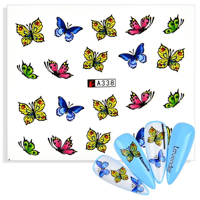 2022 New Water Nail Stickers Butterfly Sliders Art Transfer Decals Watermark Tattoo Manicure Decorations | Красота и здоровье