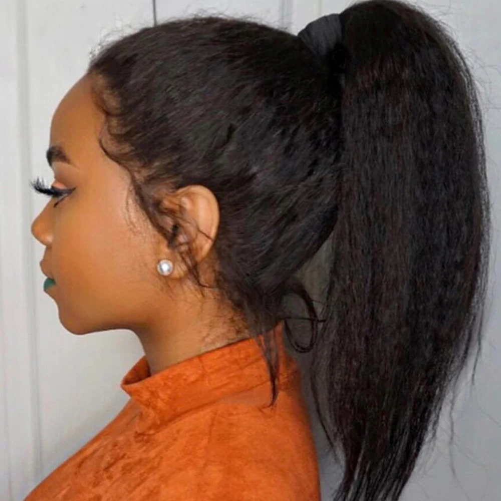 VIPBeauty Kinky Straight Ponytail Extensions Kinky Straight Ponytail